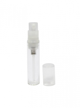 MiniSpray 2ml rund komplett, Glas, inkl. Zerstäuber und Schutzkappe für Parfüm etc.